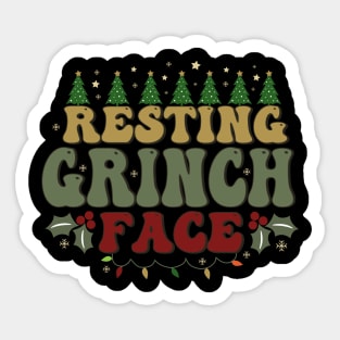 Resting Grinch Face Sticker